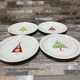 Crate & Barrel 4pc Set Christmas Appetizer Plates ACCESSORIES 6"