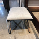 Linen Top X-Base with Natural Twine Accents BENCH 24Wx18Dx17H