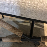 Linen Top X-Base with Natural Twine Accents BENCH 24Wx18Dx17H