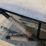 Linen Top X-Base with Natural Twine Accents BENCH 24Wx18Dx17H