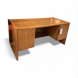 silver Vintage Danish Teak Lockable w/ File Drawers DESKS 60Wx30Dx28.5H