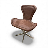 Midway Aviator Swivel Chair DINING CHAIRS Brown 26Wx20Dx31H