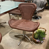 Midway Aviator Swivel Chair DINING CHAIRS Brown 26Wx20Dx31H