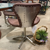 Midway Aviator Swivel Chair DINING CHAIRS Brown 26Wx20Dx31H