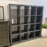 16-Section Gloss Laminate BOOK SHELF Grey 59Wx15.5Dx59H