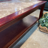 Cherry Finish Wood w/ Faux Stone Insert Top COFFEE/COCKTAIL TABLE 44w22d18h