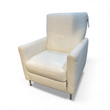 Italsofa Contemporary Leather Recliner RECLINERS Ivory 29w32d38h