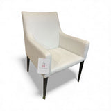 Leather Armchair CHAIR Ivory/Black 26w24d35h