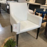 Leather Armchair CHAIR Ivory/Black 26w24d35h