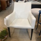 Leather Armchair CHAIR Ivory/Black 26w24d35h