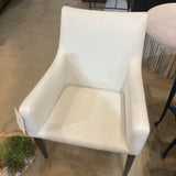 Leather Armchair CHAIR Ivory/Black 26w24d35h