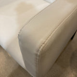 Leather Armchair CHAIR Ivory/Black 26w24d35h