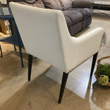 Leather Armchair CHAIR Ivory/Black 26w24d35h