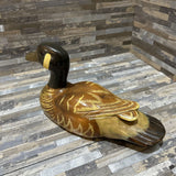 Carved Wooden Duck ACCESSORIES 4w10d5.5h