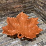 Ceramic Leaf Platter ACCESSORIES Orange 12w12d3h