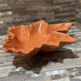 Ceramic Leaf Platter ACCESSORIES Orange 12w12d3h