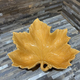 Ceramic Leaf Platter ACCESSORIES Yellow 12w12d3h