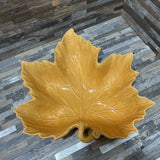 Ceramic Leaf Platter ACCESSORIES Yellow 12w12d3h