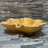 Ceramic Leaf Platter ACCESSORIES Yellow 12w12d3h