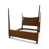 Chestnut Burl California King Four Poster Bed BEDS Brown 80.5w96d65h