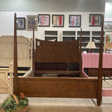 Chestnut Burl California King Four Poster Bed BEDS Brown 80.5w96d65h