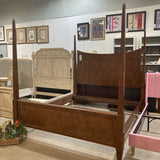 Chestnut Burl California King Four Poster Bed BEDS Brown 80.5w96d65h