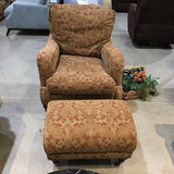 Arhaus Patterned Loung Chair W/Ottoman LOUNGE CHAIRS 33w40d35h