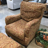 Arhaus Patterned Loung Chair W/Ottoman LOUNGE CHAIRS 33w40d35h