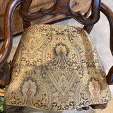 Parquet Style Upholstered Captain DINING CHAIRS 24w21d42h