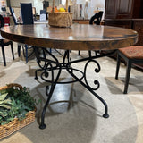 Arhaus Arabesque Hammered Iron & Copper Oval DINING TABLE 77w45d30h