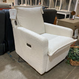 Oilo Studio Sheepskin Swivel Nursery Recliner RECLINERS Cloud White 30w36d39h