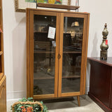 MCM Wood & Glass Two-Door Display CABINET 37.5w15.5d59h
