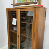 MCM Wood & Glass Two-Door Display CABINET 37.5w15.5d59h