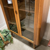 MCM Wood & Glass Two-Door Display CABINET 37.5w15.5d59h
