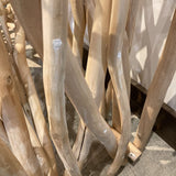 Natural Driftwood Style Base w/ Glass Top CONSOLE TABLE 49Wx16Dx30H