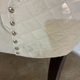 Velour w/ Quilted Back & Tack Head Trim DINING CHAIRS White 19Wx23Dx35H