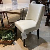 Velour w/ Quilted Back & Tack Head Trim DINING CHAIRS White 19Wx23Dx35H