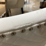 Velour w/ Quilted Back & Tack Head Trim DINING CHAIRS White 19Wx23Dx35H