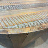 Coastal Distressed Wood Drum COFFEE/COCKTAIL TABLE 32Wx19H