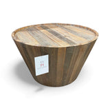 Coastal Distressed Wood Drum COFFEE/COCKTAIL TABLE 32Wx19H