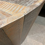 Coastal Distressed Wood Drum COFFEE/COCKTAIL TABLE 32Wx19H