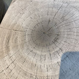 Faceted Wood Finish Plaster SIDE TABLE 12Wx17H