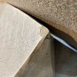 Faceted Wood Finish Plaster SIDE TABLE 12Wx17H