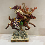 Jim Shore "Santa Did Ride" Figure HOLIDAY ITEMS 10Wx3.5Dx12H