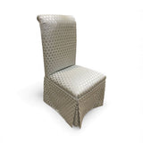 Honeycomb Pattern Upholstered Side Chair On Casters DINING CHAIRS 20w20d40h