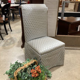 Honeycomb Pattern Upholstered Side Chair On Casters DINING CHAIRS 20w20d40h