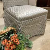 Honeycomb Pattern Upholstered Side Chair On Casters DINING CHAIRS 20w20d40h