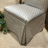 Honeycomb Pattern Upholstered Side Chair On Casters DINING CHAIRS 20w20d40h