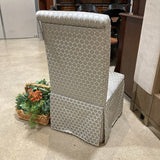 Honeycomb Pattern Upholstered Side Chair On Casters DINING CHAIRS 20w20d40h