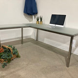 Room & Board Parsons Stainless Steel & Glass L-Shape DESKS 72w66d29h